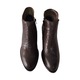 Botine dama din piele naturala de vitel, verde, Kaki inchis