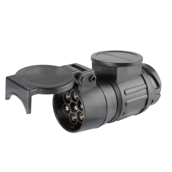 Adaptor lung priza 13 poli la 7 poli - Herth+Buss (12V, ISO 11446 / 1724)
