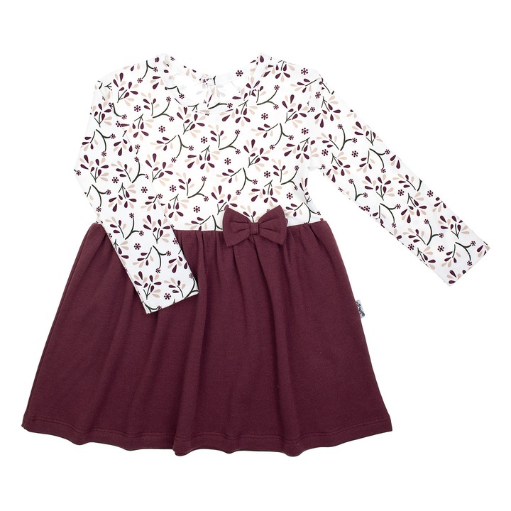 Rochie NICOL, crem, burgundy