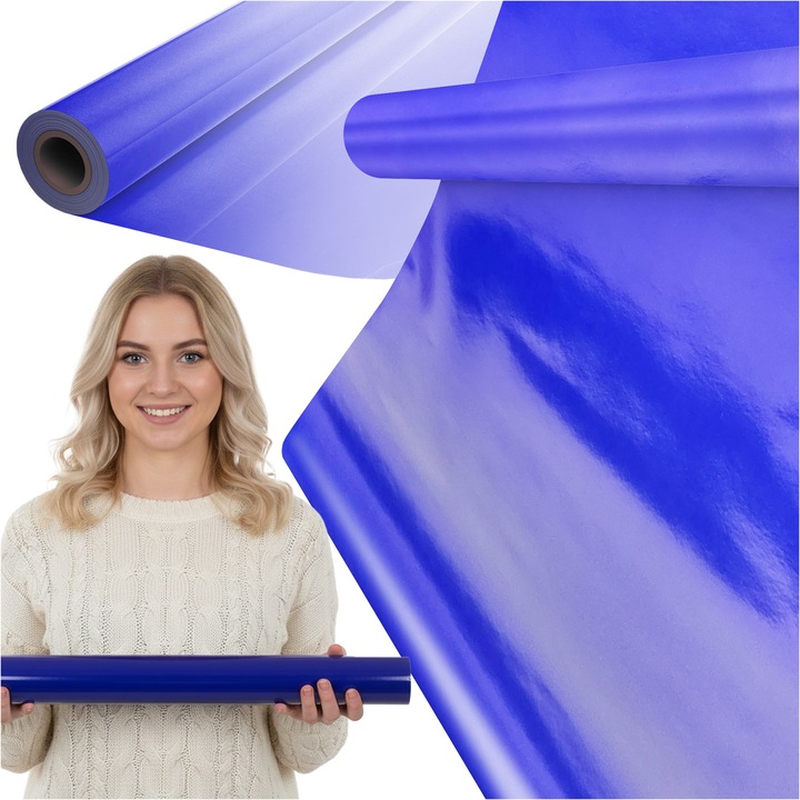 Hartie Pentru Ambalat Cadouri, Paperhit, 25 M, Rola Mare, Albastru