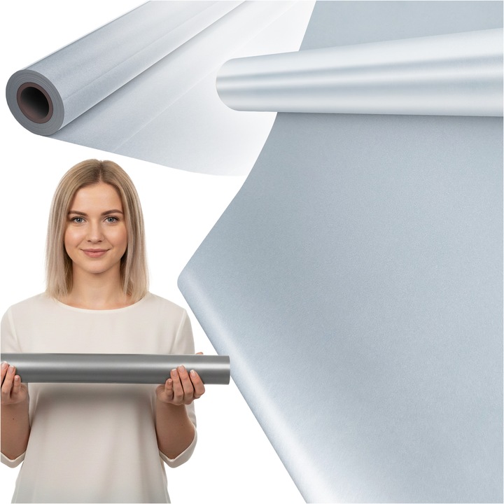 Hartie Pentru Ambalat Cadouri, Paperhit, 20 M, Rola Mare, Argint