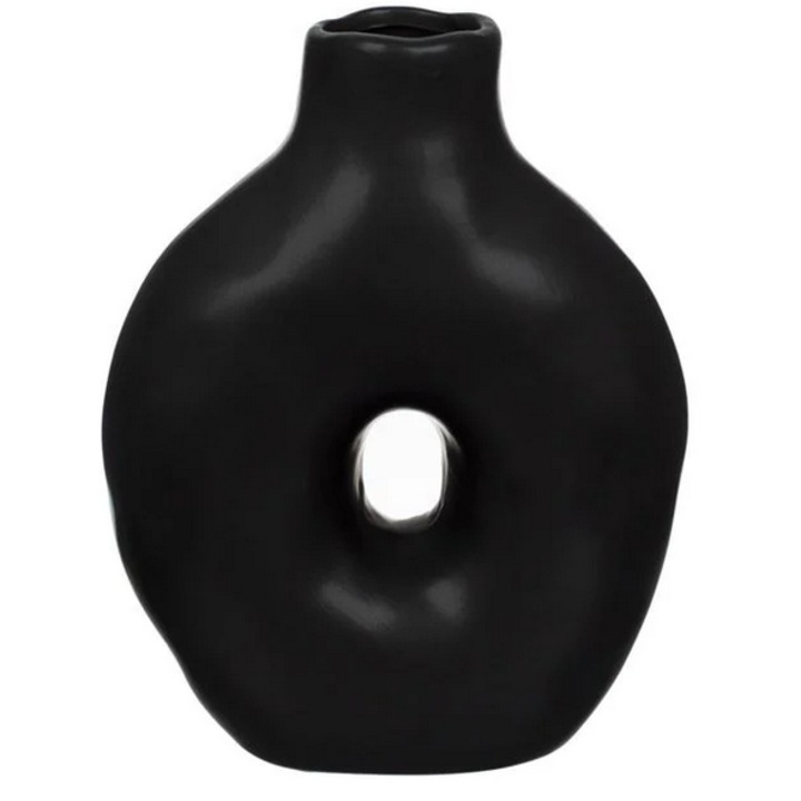 Vaza decorativa AB HOMES Ceramica Neagra, 15x7x20 cm, Design Modern, Compacta