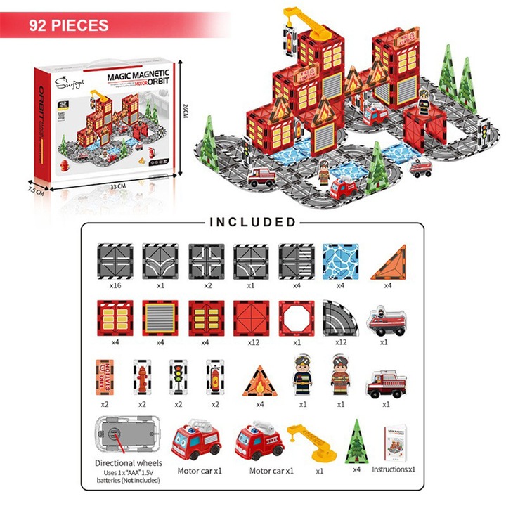 Set constructie SWJOYOL 92 piese, multicolor, 33x26x7.5 cm