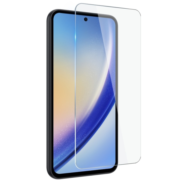 Folie Protectie Ecran pentru SAMSUNG GALAXY A35 5G/A55 5G, Sticla Securizata Temperata GOLD, Compatibila cu Senzorul de Amprenta, Transparenta