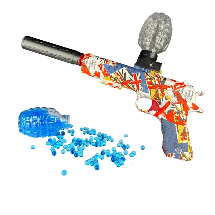 Pistol cu Bile Gel Electric – Full Auto, 1000 Bile Incluse, 10–15m, Set Complet cu Ochelari & Incarcare USB