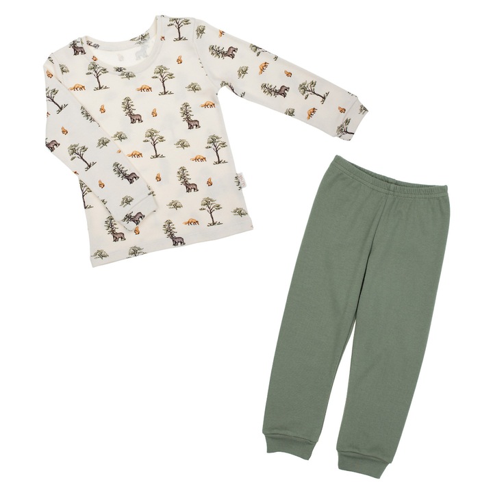 fiúk, Nicol, Erdei élet, krém, pamut, Krémszín