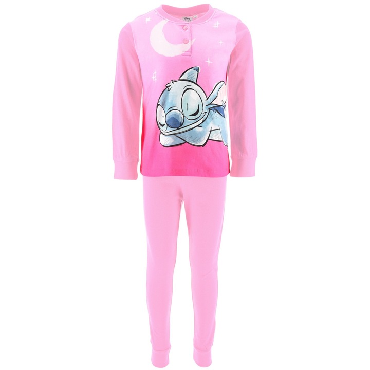 Pijamale pentru fete, cutie decorativa, Disney Stitch, bumbac, roz deschis, Roz deschis
