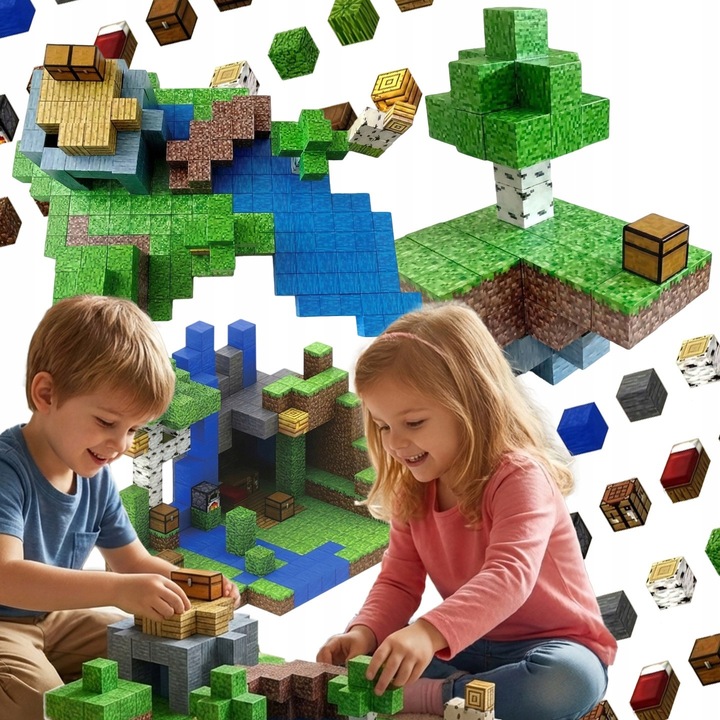 Blocuri Magnetice de Constructie, Set 300 Buc, LEWER®️, Constructie Build Mine Module World, Montessori Pentru Dezvoltare Sensoriala, STEM, Jucarii De Constructie Creative Pentru Copii 3+ Ani, CE