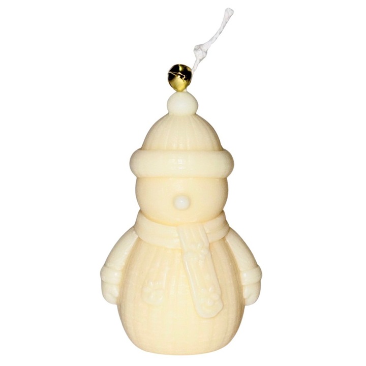 Lumanare decorativa parfumata, Homerwax, Om de Zapada, 55 g, clopotel auriu, aroma Craciun