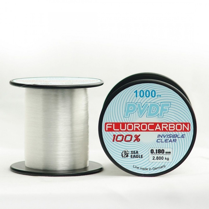 Fir de pescuit Sea Eagle PVDF Fluorocarbon 100% Fluorocarbon 0.50mm, 500m, invizibil în apă, rezistență 14.7kg