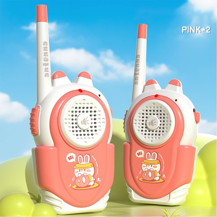 Két darabos walkie-talkie játékcsomag gyerekeknek, csendes, hosszú hatótávolságú vezeték nélküli kaputelefon, beltéri és kültéri használatra, alkalmas szülő-gyermek interakcióhoz