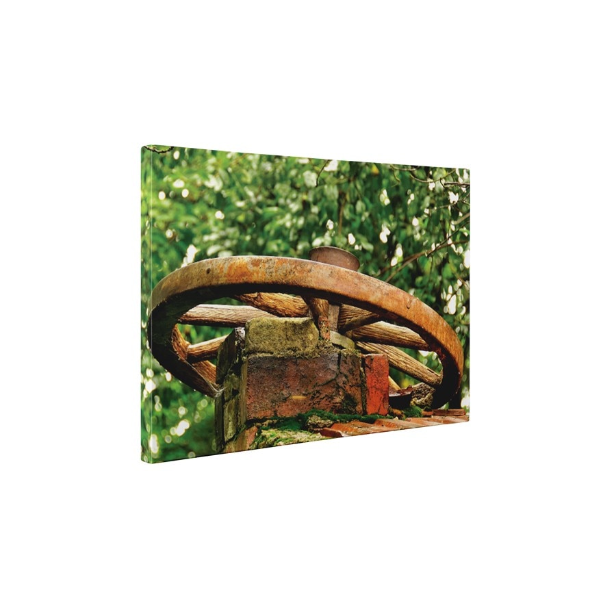 Roata de lemn - Tablou Canvas - 60x75 cm