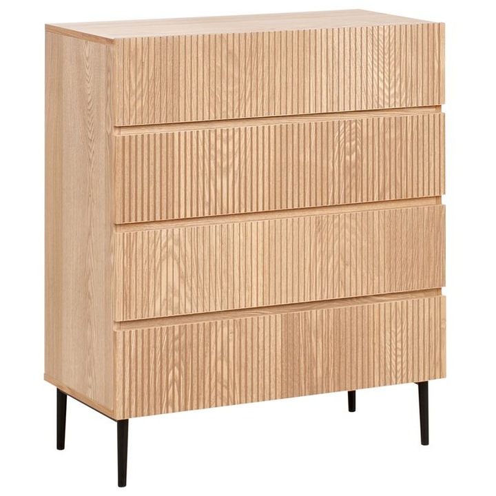 Comoda Beliani Blythe cu 4 sertare, MDF, maro deschis, 80x40x95cm