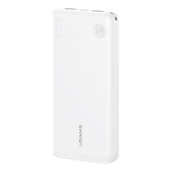 Usams pb83 vésztöltő 2 usb+type-c, 10000mah, 20w, pd gyorstöltő, fehér