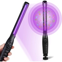 Lampa germicida UVC portabila fara fir, reincarcabila USB, 30 LED-uri UVC, 3W, ABS, pentru acasa, hotel si masina, OUYLAF, Neagra