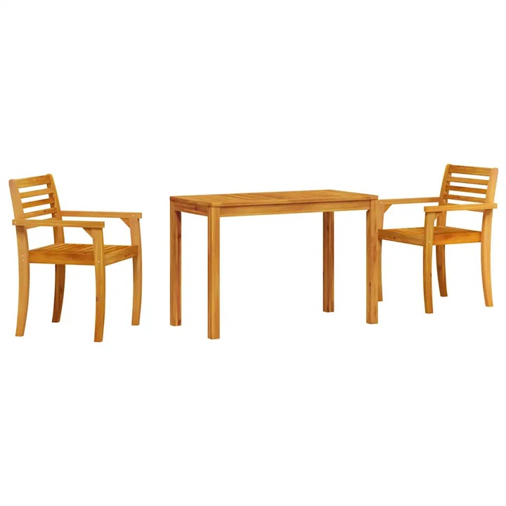 Set de masa pentru gradina 3 pcs Maro Lemn Solid de Acacia, vidaXL, 3375662