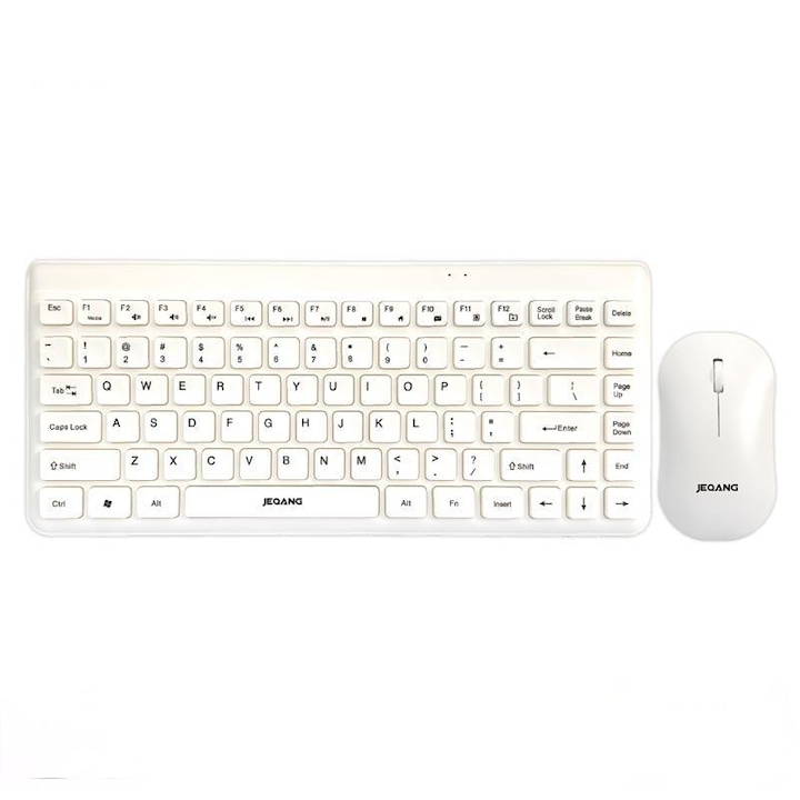 Tastatura wireless Bluetooth JEQANG JB-325, dimensiuni 29x15.9cm, culoare argintie, compatibilitate multi-dispozitiv, structura cu taste tip foarfeca