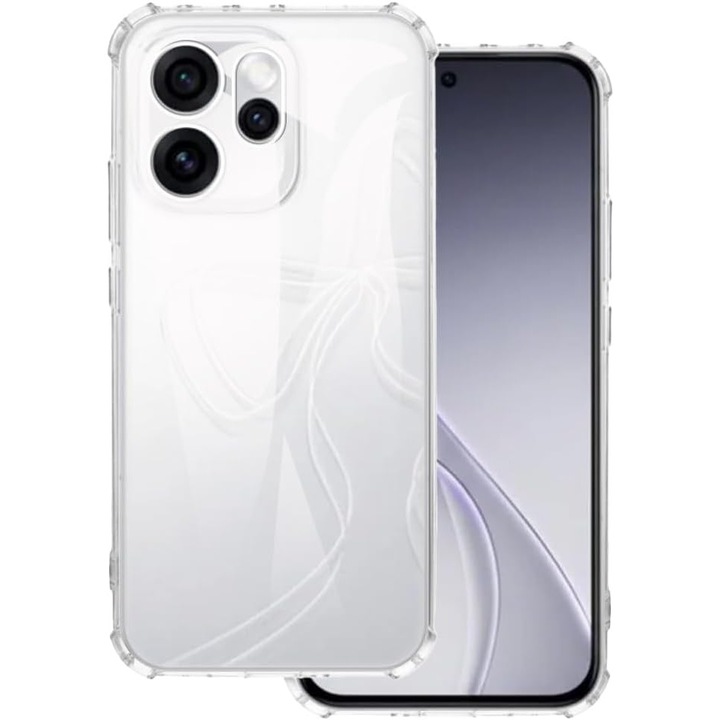 BestCase® Противошоков калъф + включен стъклен протектор, съвместим с OPPO Reno 15, въздушна възглавница на 4 ъгъла, прозрачен