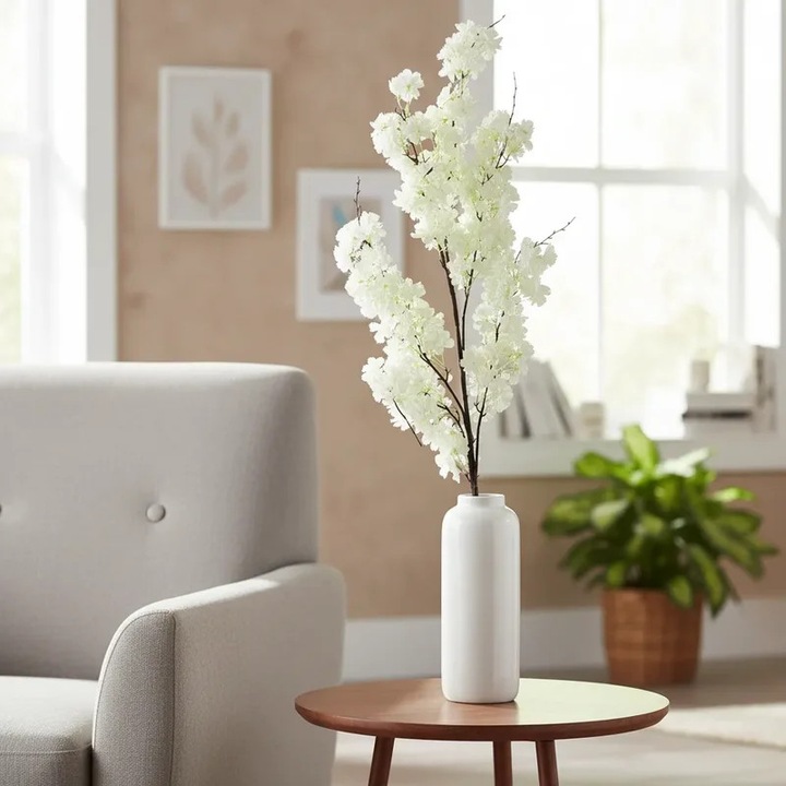 Изкуствен клон от бяла сакура 160 см за интериорни декорации