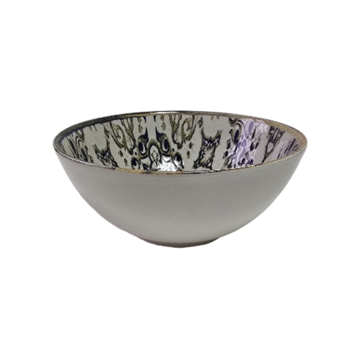 Bol Ceramica, Cesiro, Eleganza Bronzo, Ivoire/Maro, 600 ml