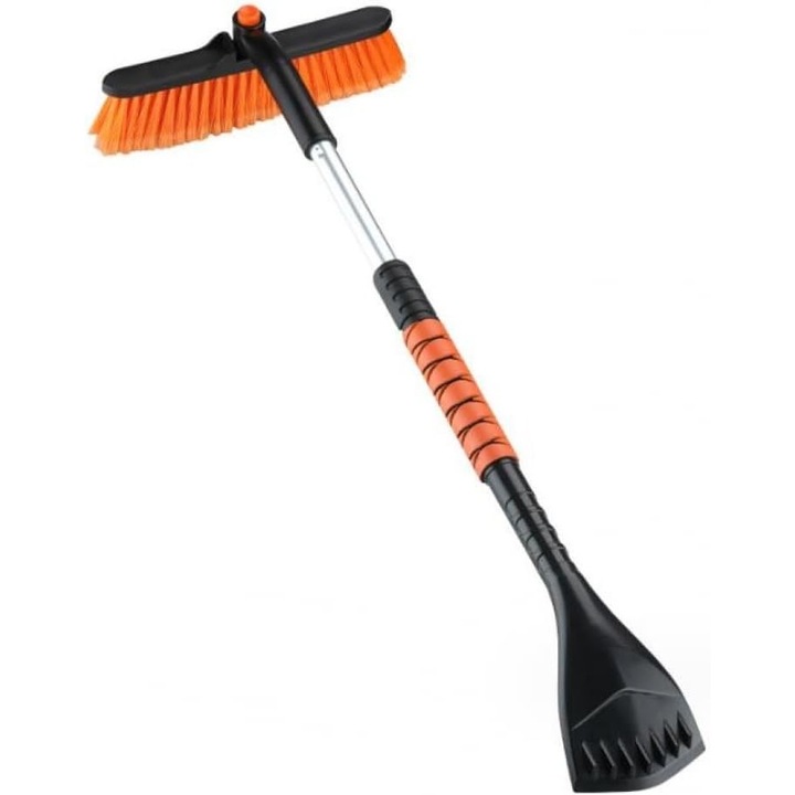 Perie de zapda cu racleta auto, rotativa, multifunctionala, plastic+aluminiu