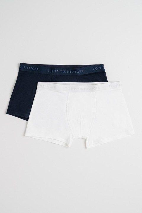 Tommy Hilfiger, Боксерки с лого, 2 чифта, Бял/Тъмносин, 164-176 CM