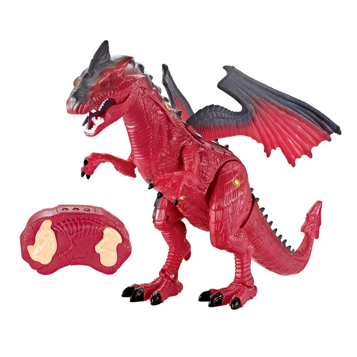 Dragon Interactiv Rosu cu Senzori de Miscare, Lumini si Sunete - Dinosaur Planet