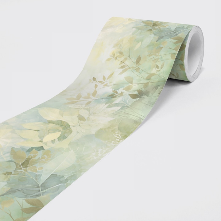 Absztrakt természetes vlies öntapadós bordűr, 15 cm x 5 m