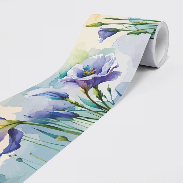 Vlies öntapadós szegély akvarell virágok 15 cm x 5 m