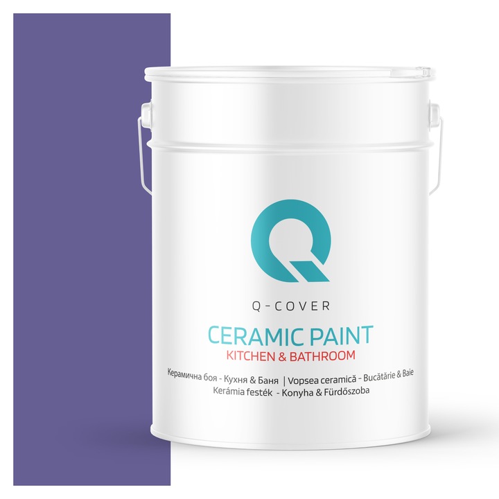 Керамична боя Q-COVER Кухня & Баня 10L, Тъмно лилаво H2613, Дълбок мат, устойчива на влага