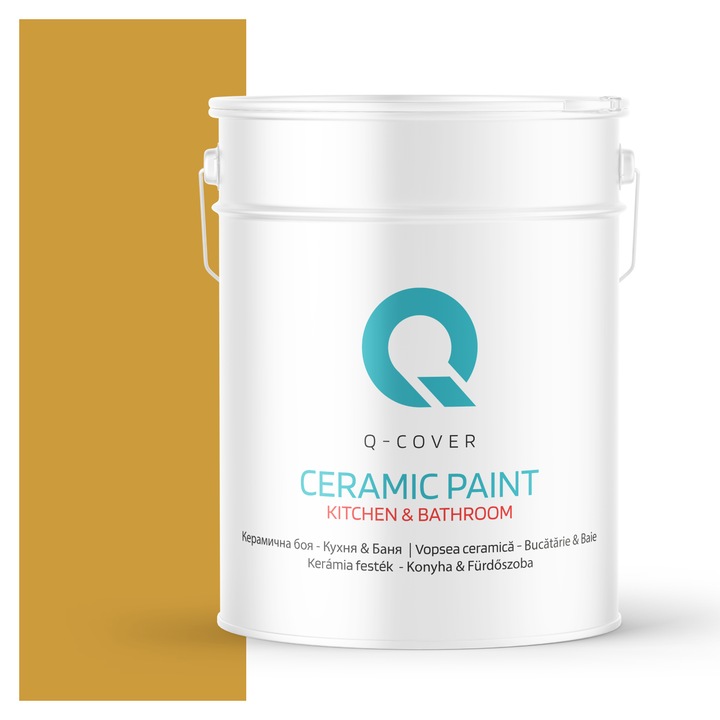Vopsea lavabila ceramica Q-COVER Bucatarie & Baie, anti-mucegai, anti-bacterian, Sepia H6737, 10L