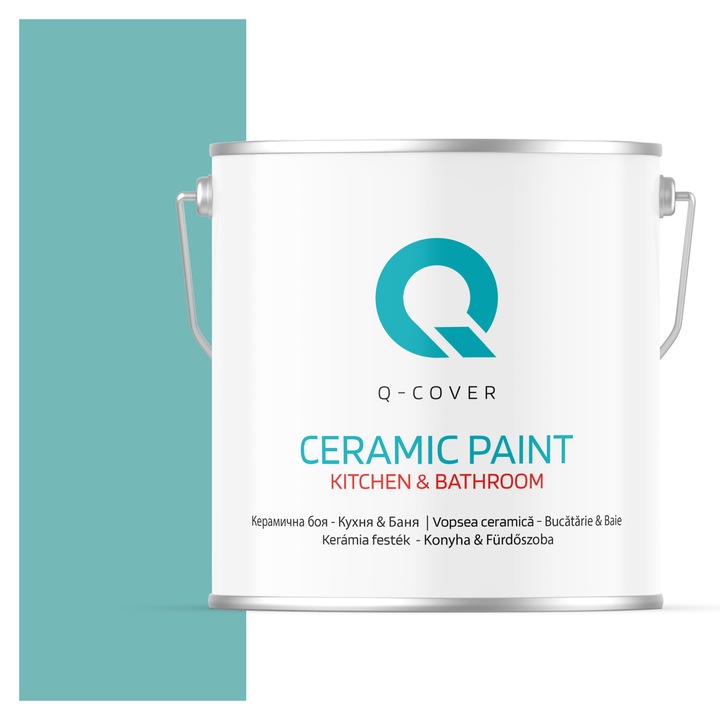 Латекс Q-COVER Кухня & Баня, Тюркоаз H1441, 5л, Дълбок мат, устойчива на влага