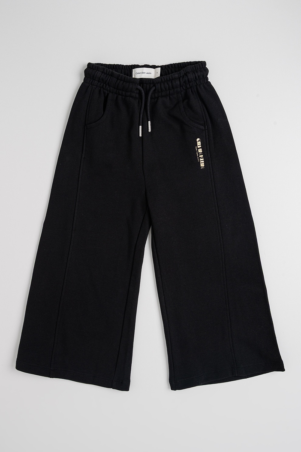 CALVIN KLEIN, Pantaloni de trening cu logo si talie medie, Negru, 170 CM