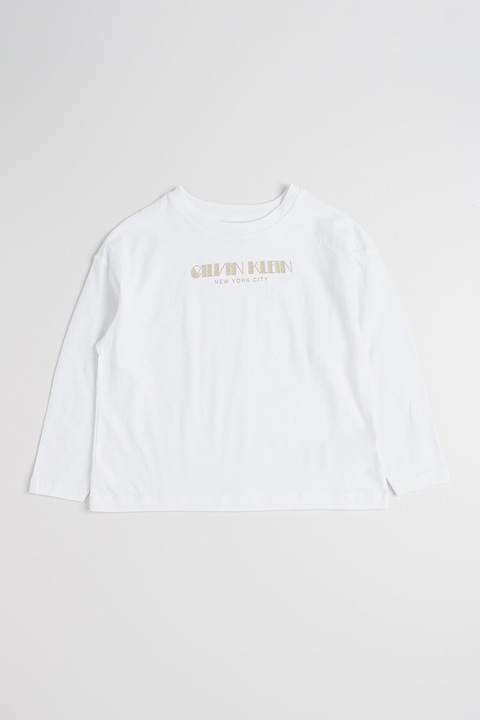 CALVIN KLEIN, Блуза с овално деколте, Бял
