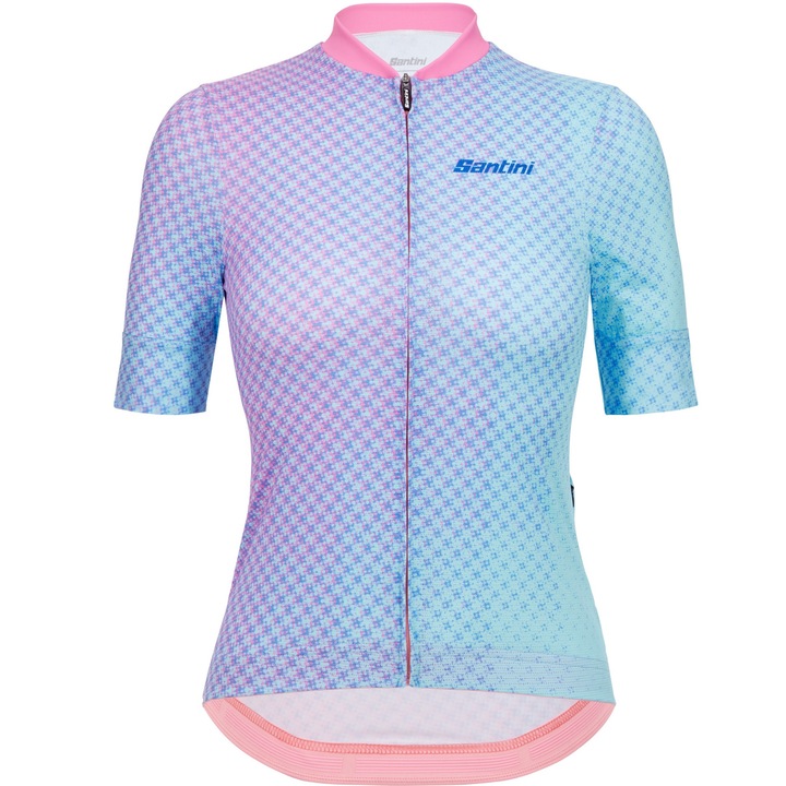 Tricou ciclism dama Santini Paws, Turcoaz, M