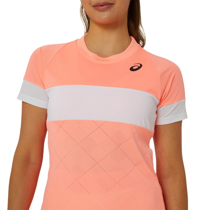 Tricou tenis dama Asics Game SS 2024-Corai/Alb-M