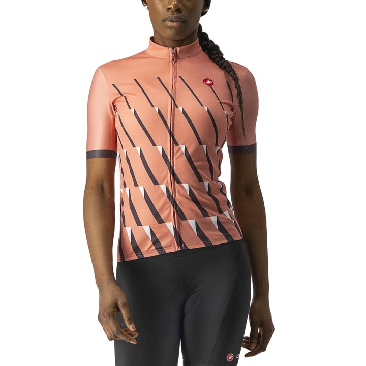 Tricou ciclism dama Castelli Pendio-Roz/Negru-L