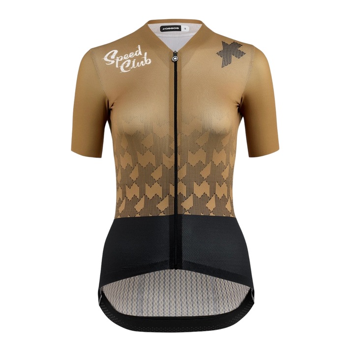 Tricou ciclism dama Assos Dyora RS S9 Targa Speed Club, Negru/Maro
