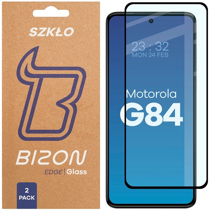 Комплект 2 Стъклен протектор, Bizon Glass Edge Duo За Motorola Moto G84 5G