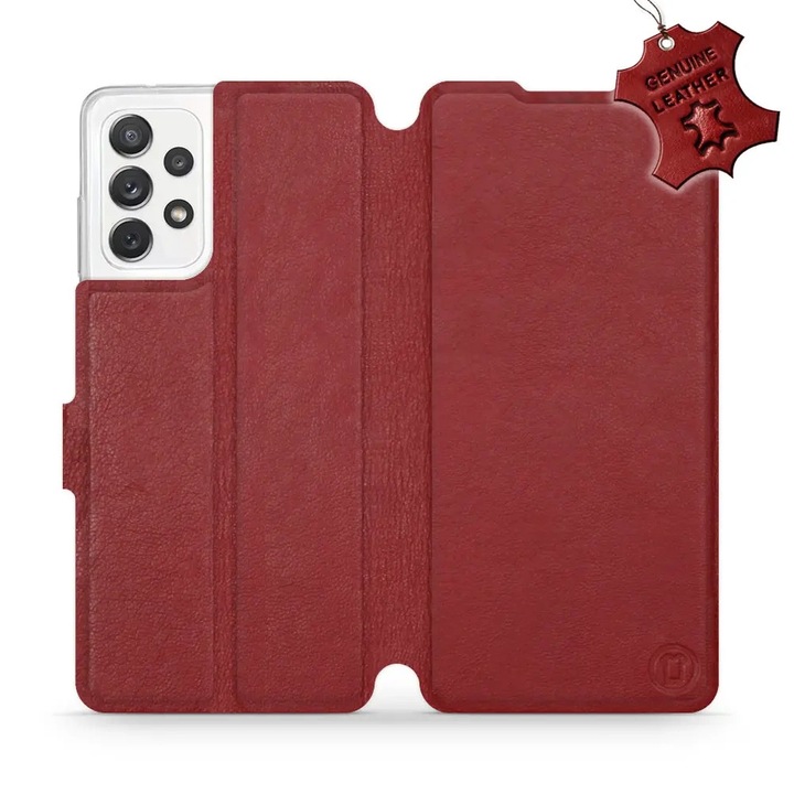 Husa, Mobiwear - Leather - L_DRS pentru Samsung Galaxy A72 5G, Rosu Inchis
