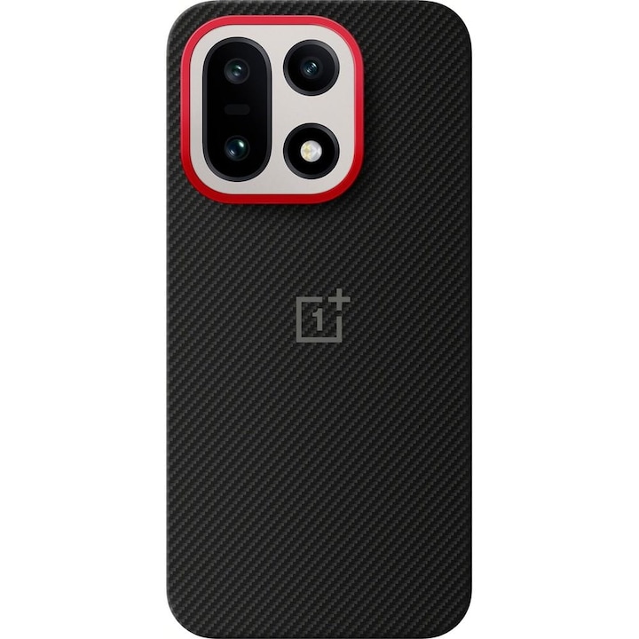 Husa, OnePlus Aramid Fiber Case pentru OnePlus 15, Negru-Rosu