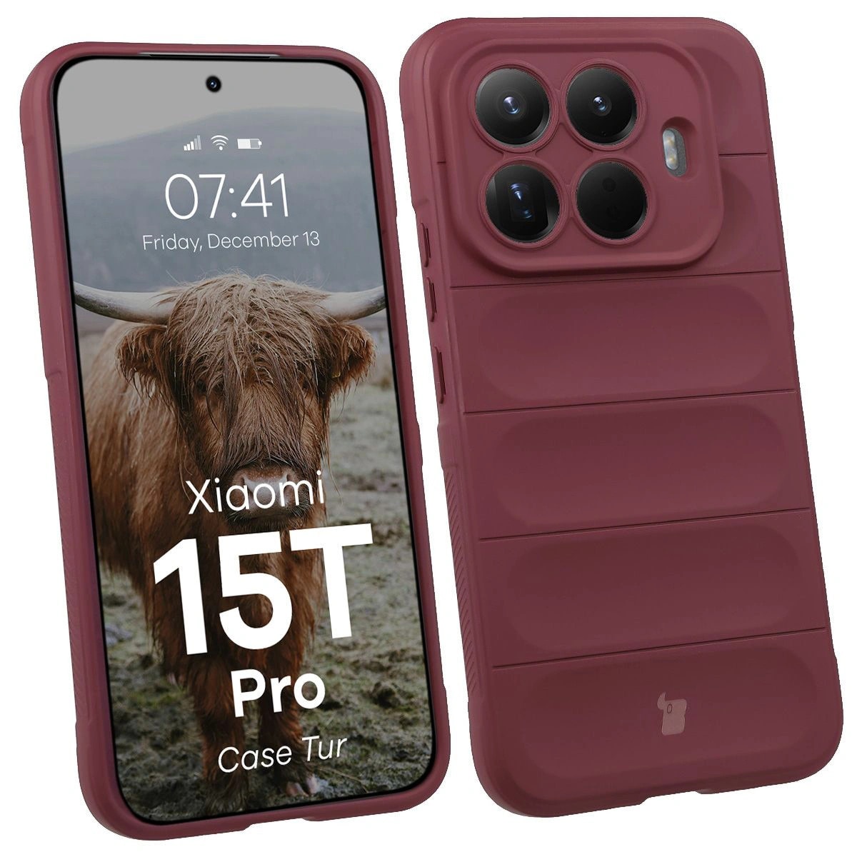 Husa, Bizon Case Tur pentru Xiaomi 15T Pro, Rosu Inchis