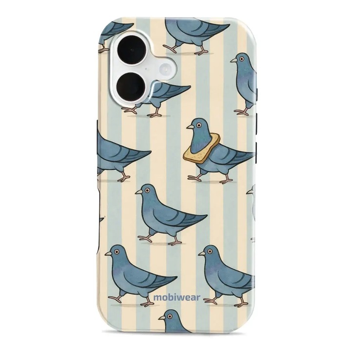 Husa, Mobiwear - Elite Pro - EP91E pentru iPhone 16, Porumbei Albastri