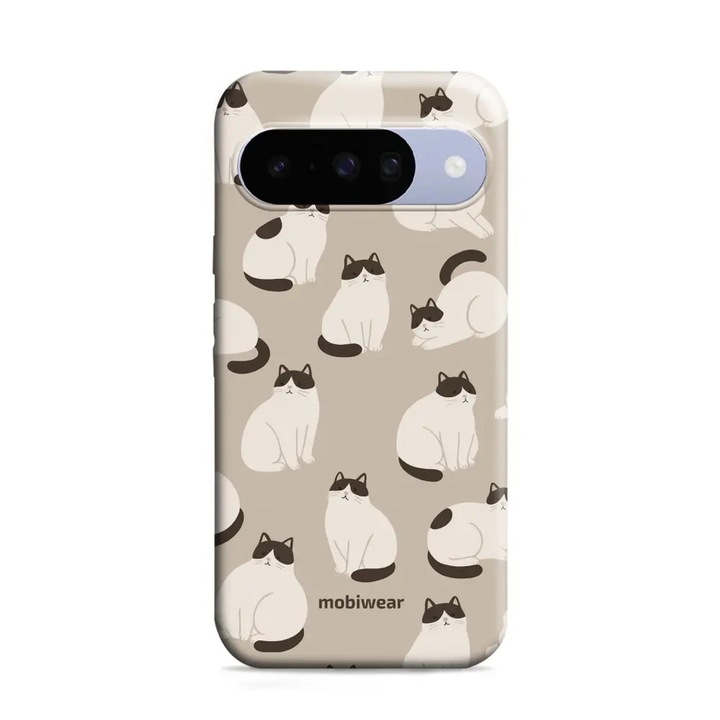 Husa, Mobiwear - Elite Pro - E160E pentru Pixel 10, Cafea Miau