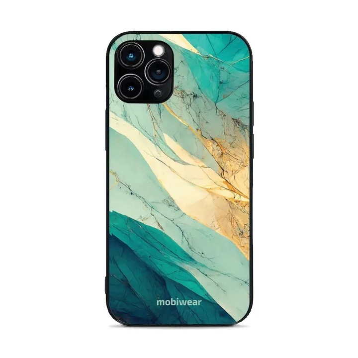 Калъф, Mobiwear - Glossy Case - G024G за iPhone 11 Pro, Тюркоазен Мрамор