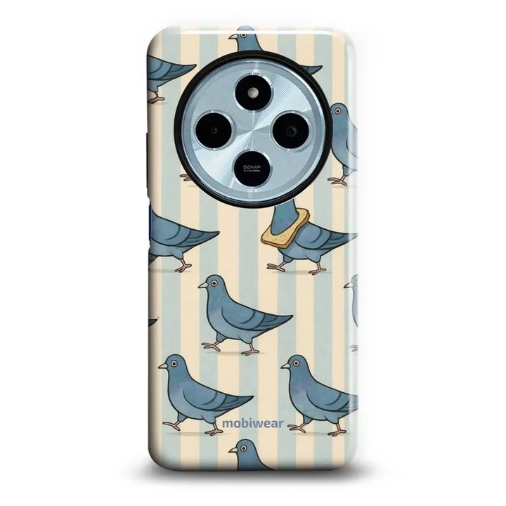 Tok, Mobiwear - Elite Pro - EP91E kompatibilis Xiaomi Redmi 14C 4G, Világoskék Galambok