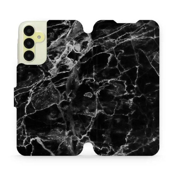 Husa, Mobiwear - Book - V056P pentru Samsung Galaxy A15 5G, Marmura Neagra