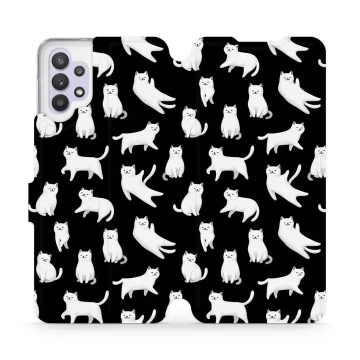 Husa, Mobiwear - Book - V163S pentru Samsung Galaxy A32 5G, Pisicute Luna