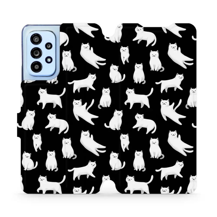 Husa, Mobiwear - Book - V163S pentru Samsung Galaxy A53 5G, Pisicute Luna