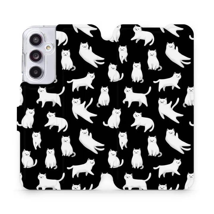 Husa, Mobiwear - Book - V163S pentru Samsung Galaxy A55 5G, Pisicute Luna